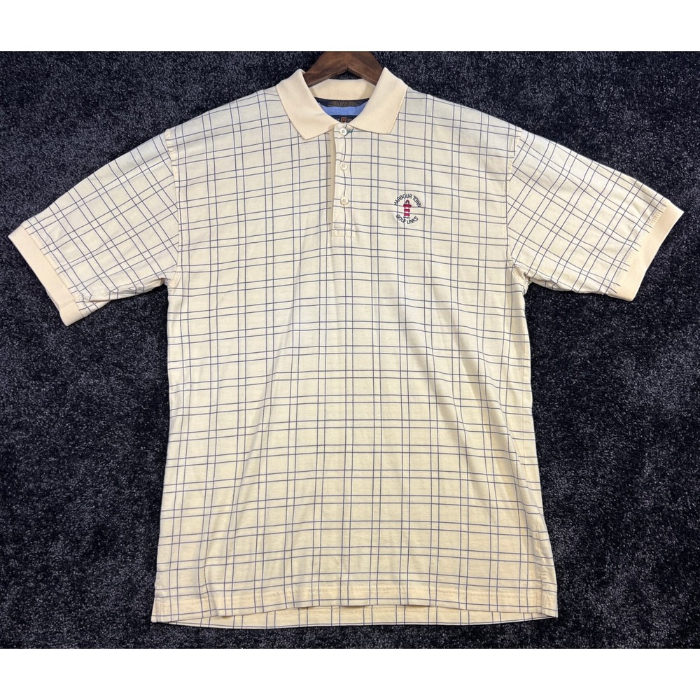 Tommy Hilfiger Men's Large Plaid Golf Polo Harbour‎ Town Golf Links Logo